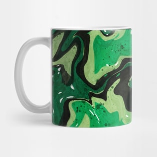 Bright military camo pattern with squiggly lines Mug